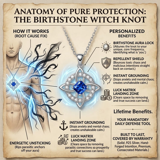 Mystical Birthstone Witches' Knot Necklace