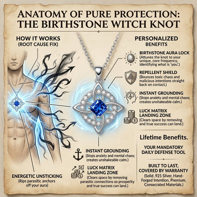 Mystical Birthstone Witches' Knot Necklace