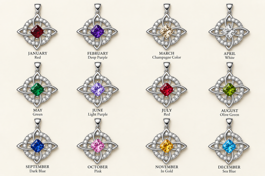 Mystical Birthstone Witches' Knot Necklace